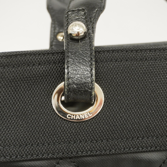 CHANELAuth  Paris Biarritz Tote Bag Women's Coated Canvas Black - Picture 8 of 10